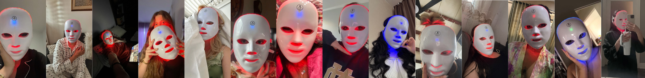 Clientes usando la máscara LED